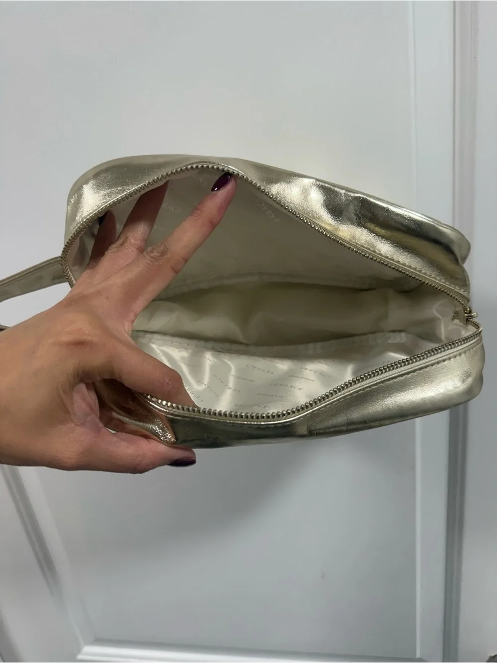 Versace Metallic Gold Makeup Bag